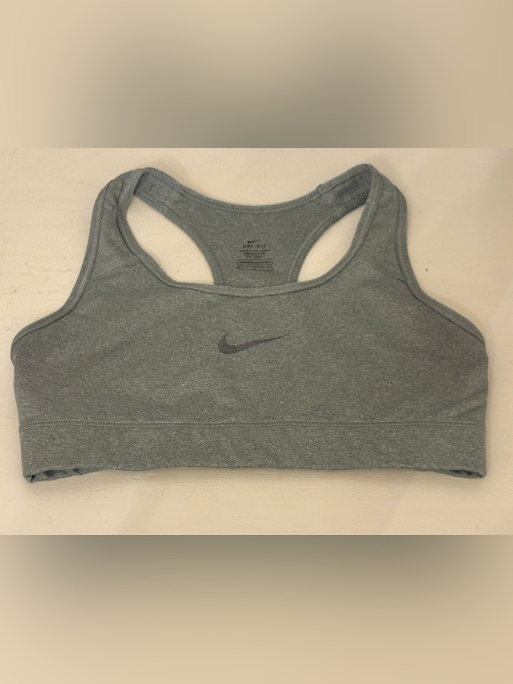 Nike Swoosh Dri-FIT Medium Support Racerback Sports Bra Gray Size S